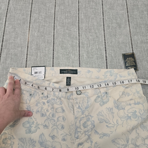 Lauren Jeans Co. Ralph Lauren denim size 14 floral VTG toile English Countryside - Picture 7 of 15